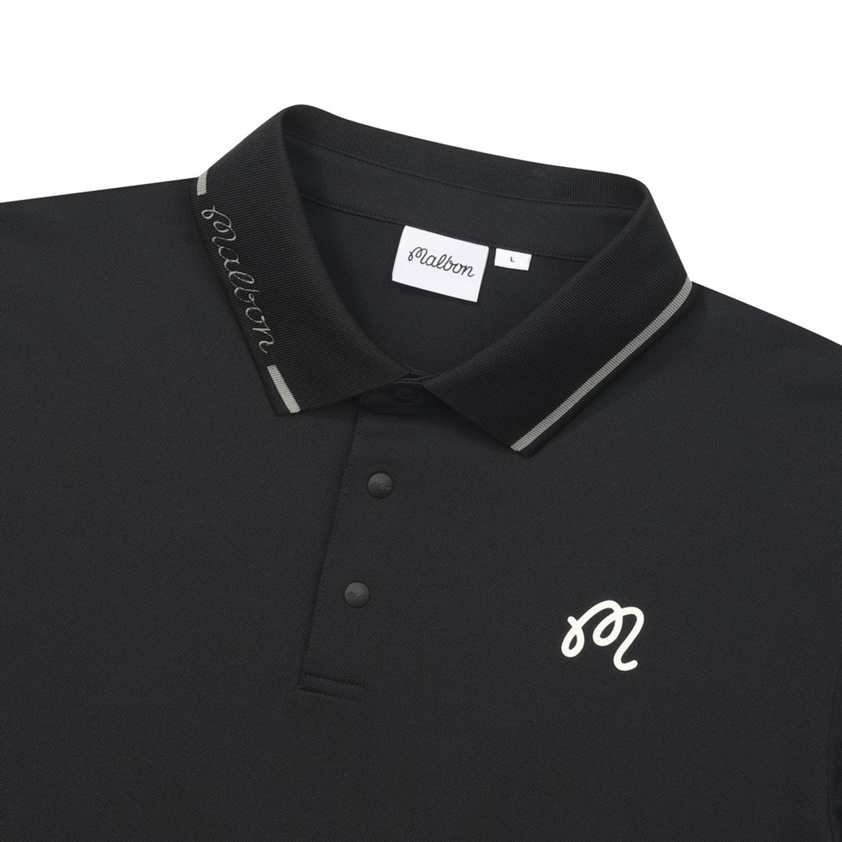 말본 골프(MALBON GOLF) 등판 버킷 립에리 폴로 티셔츠 BLACK (MAN)