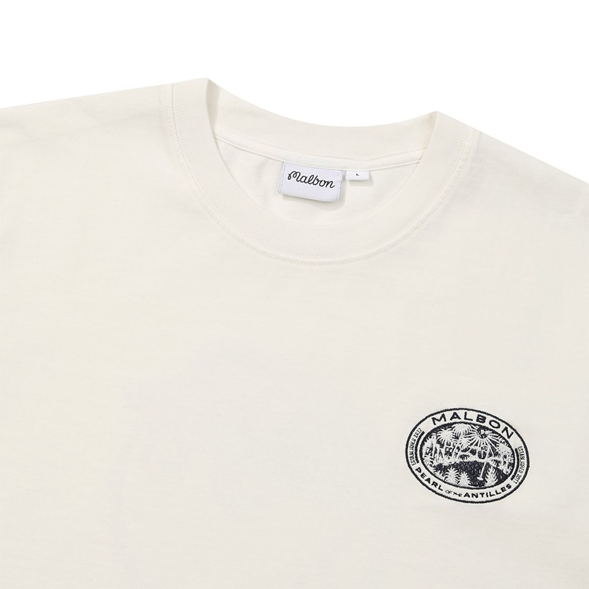 말본 골프(MALBON GOLF) 앤틸리스 피그먼트 라운드 티셔츠 CREAM