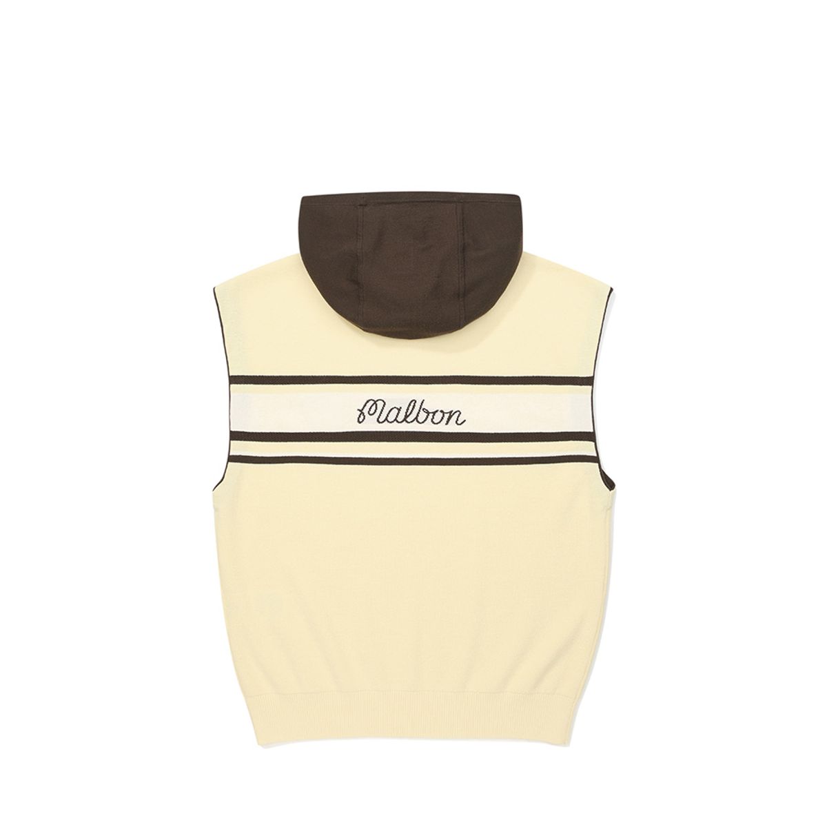 말본 골프(MALBON GOLF) 여성 후디 세미오버 니트 베스트 YELLOW (WOMAN)