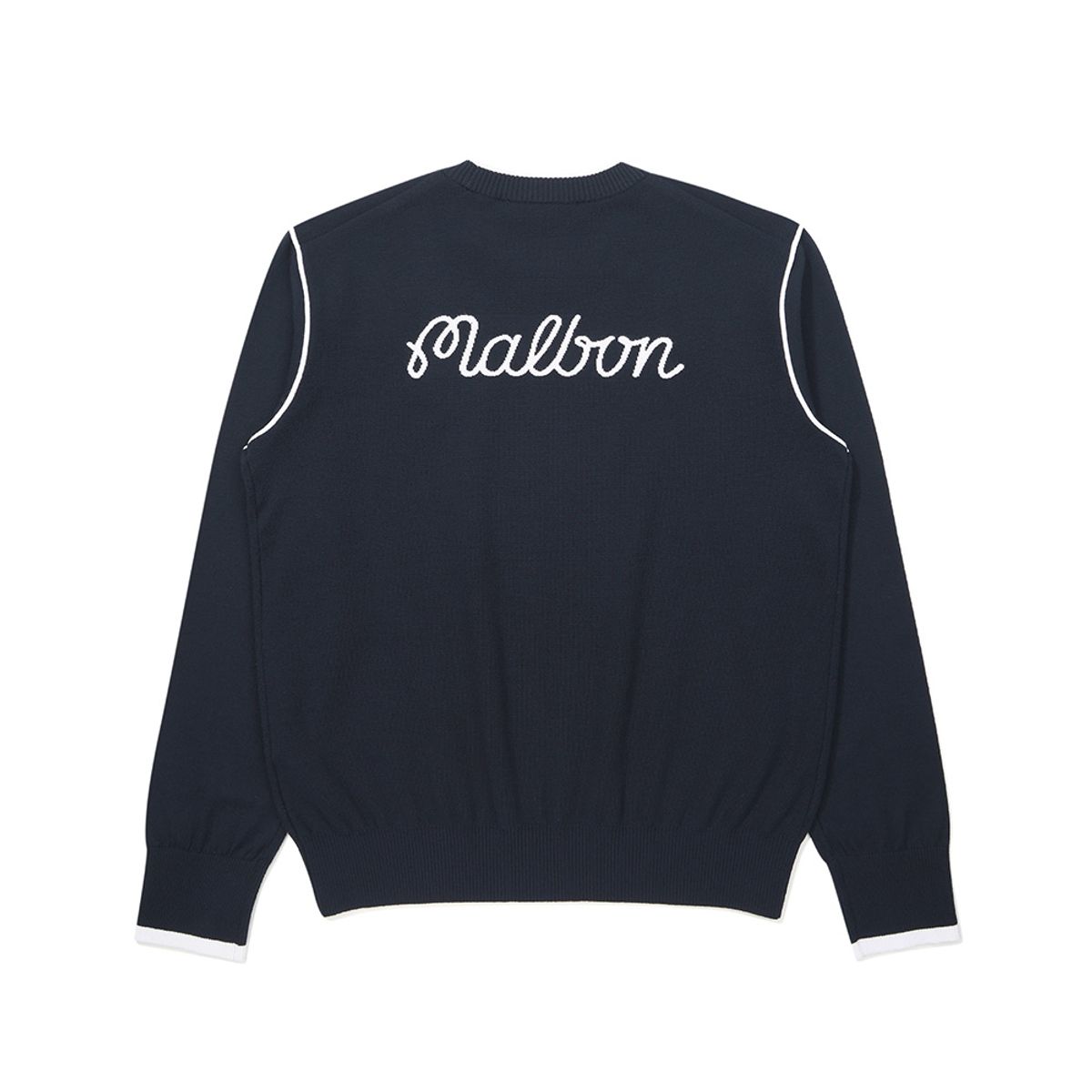 말본 골프(MALBON GOLF) 여성 더블 니트 믹스 조직 풀오버 NAVY (WOMAN)