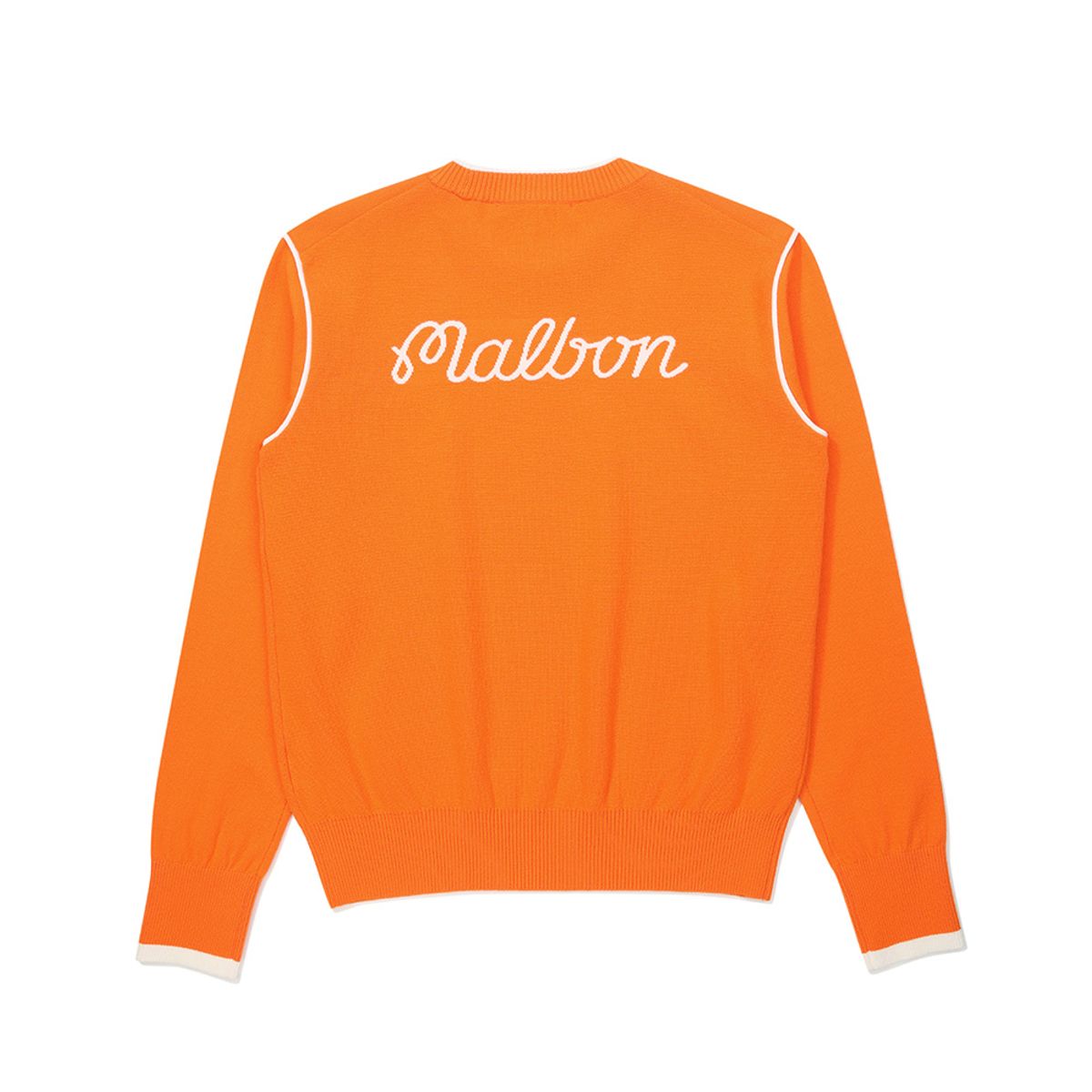 말본 골프(MALBON GOLF) 여성 더블 니트 믹스 조직 풀오버 ORANGE (WOMAN)