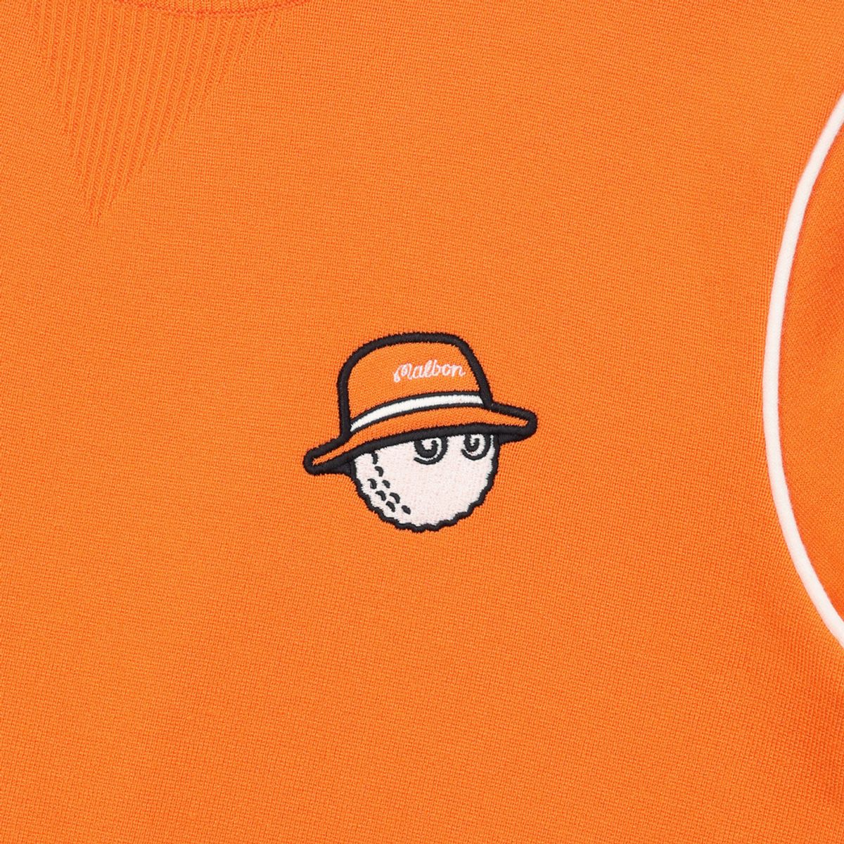 말본 골프(MALBON GOLF) 여성 더블 니트 믹스 조직 풀오버 ORANGE (WOMAN)