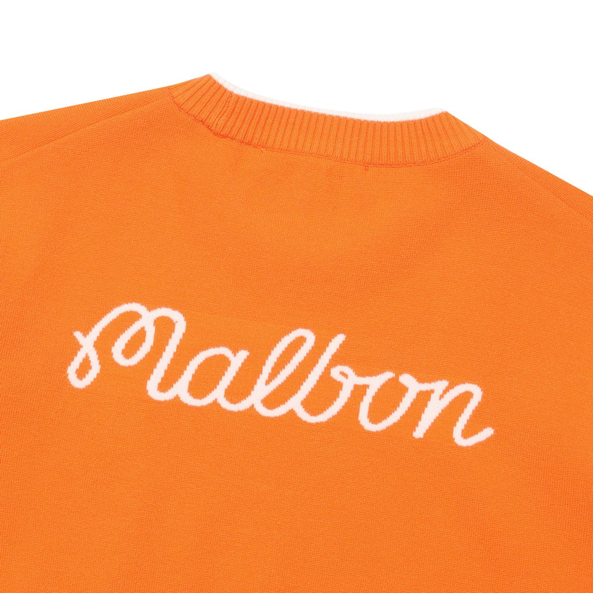 말본 골프(MALBON GOLF) 여성 더블 니트 믹스 조직 풀오버 ORANGE (WOMAN)
