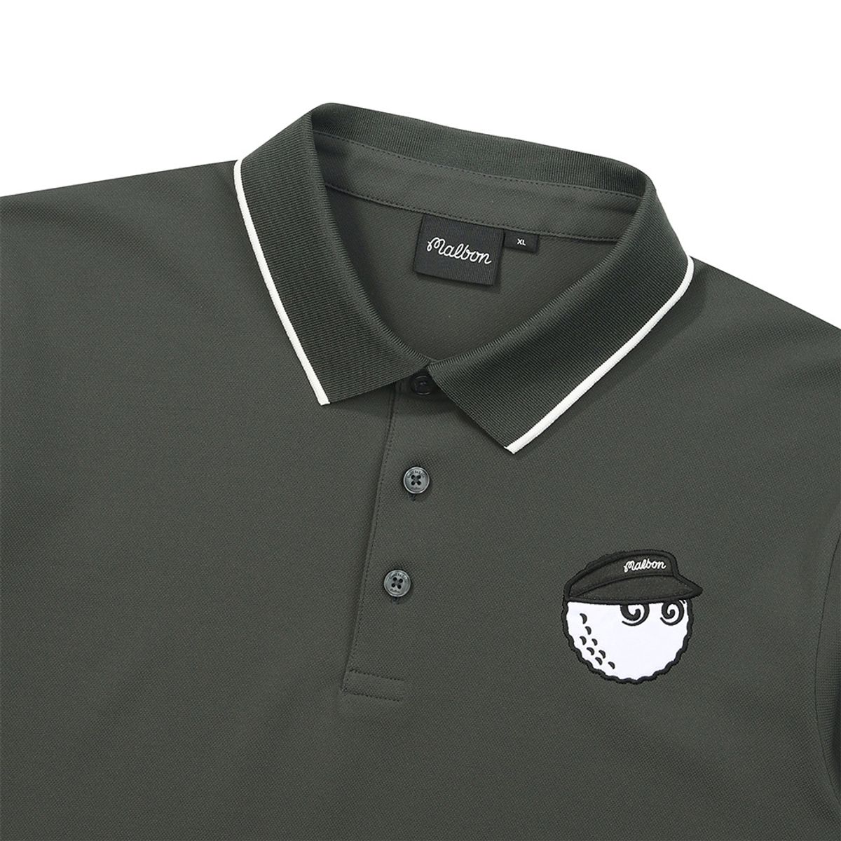 말본 골프(MALBON GOLF) 베이직 PQ 폴로 티셔츠 CHARCOAL (MAN)