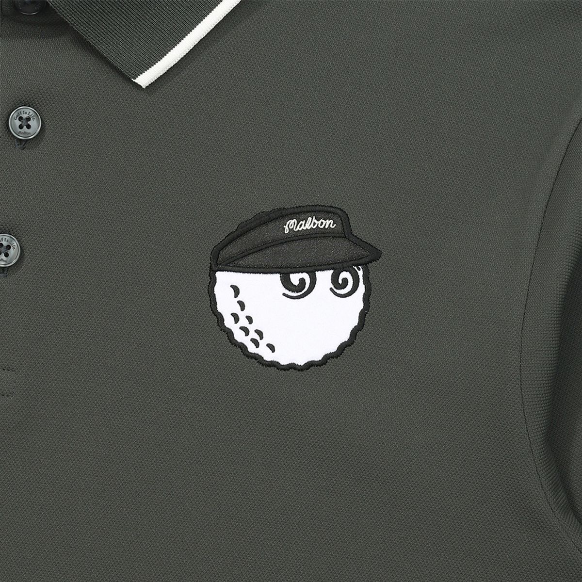말본 골프(MALBON GOLF) 베이직 PQ 폴로 티셔츠 CHARCOAL (MAN)