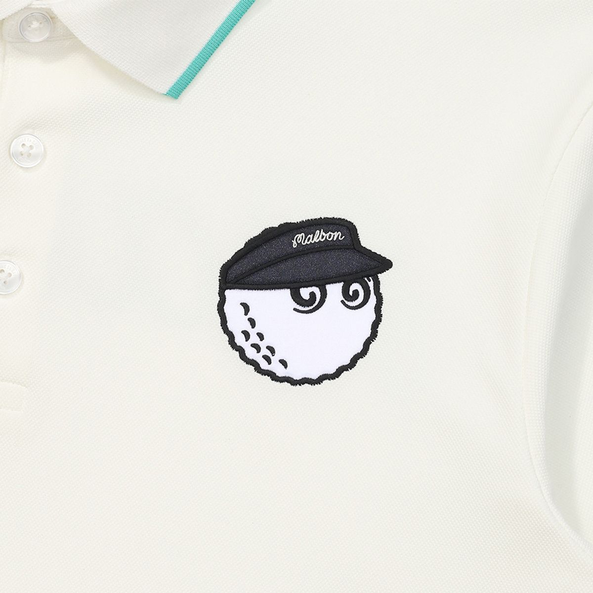 말본 골프(MALBON GOLF) 베이직 PQ 폴로 티셔츠 OFF WHITE (MAN)