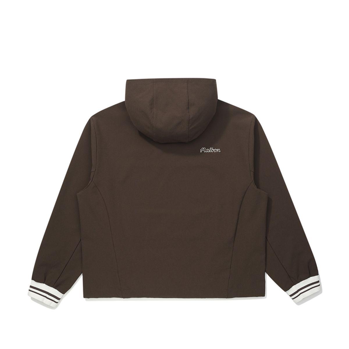 말본 골프(MALBON GOLF) 여성 우븐라이크 저지 소프트쉘 후드 아노락 BROWN (WOMAN)