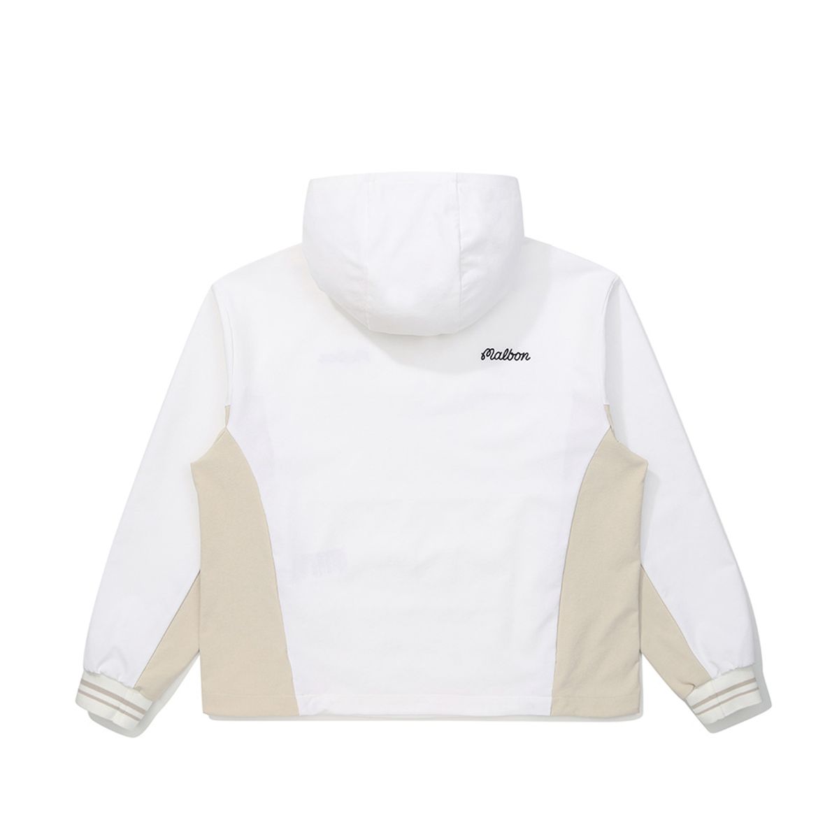 말본 골프(MALBON GOLF) 여성 우븐라이크 저지 소프트쉘 후드 아노락 WHITE (WOMAN)