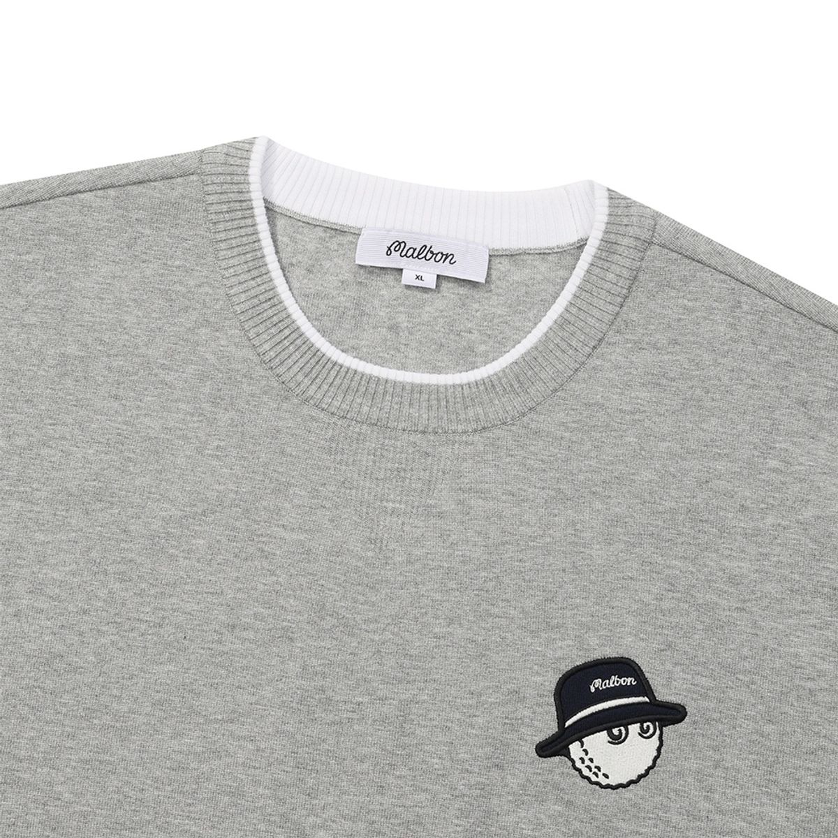 말본 골프(MALBON GOLF) 베이직 라운드 스웨터 GRAY (MAN)