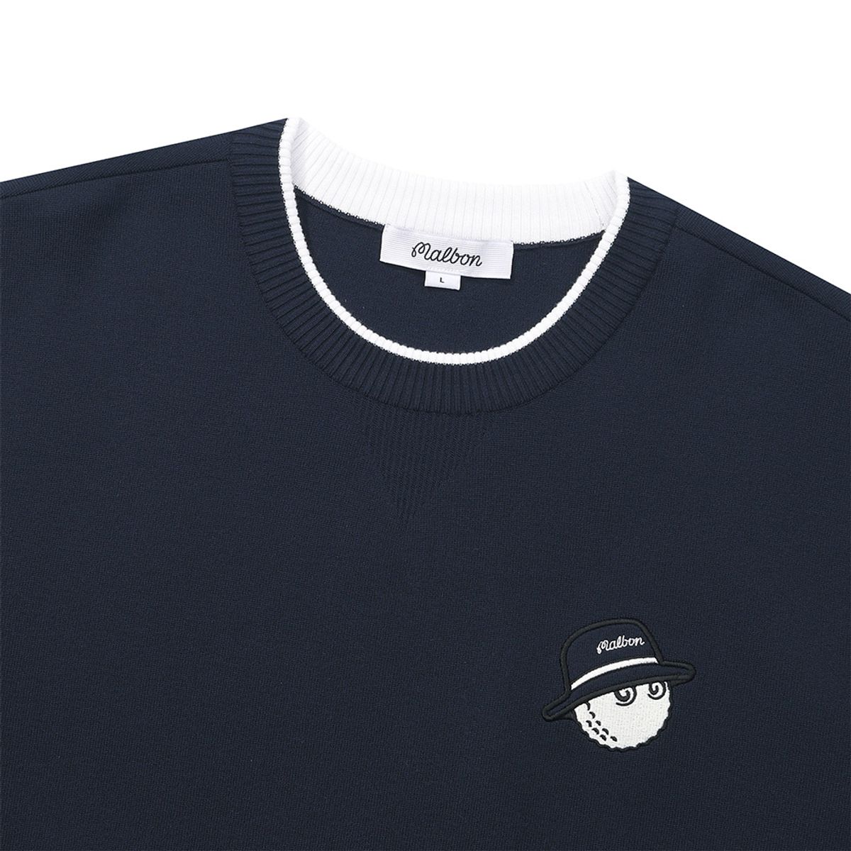 말본 골프(MALBON GOLF) 베이직 라운드 스웨터 NAVY (MAN)
