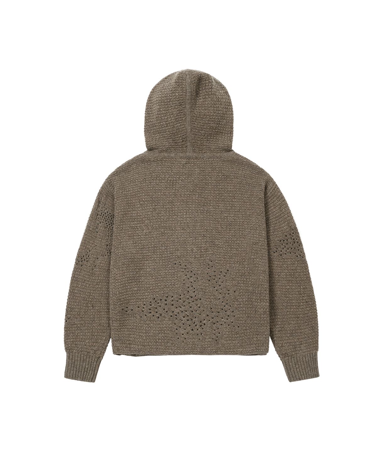 웰빙익스프레스(WELLBEING EXPRESS) Distressed Knit Zipup Hoodie Brown