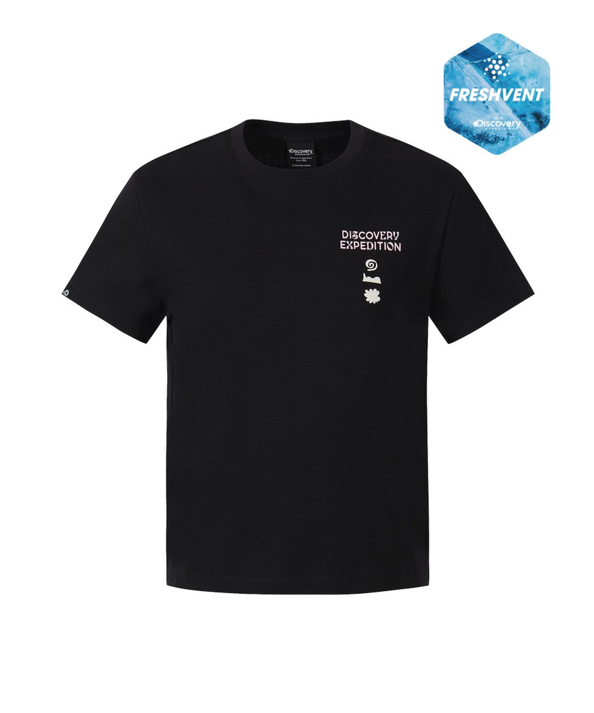 디스커버리 익스페디션(DISCOVERY EXPEDITION) 여성 프레시벤트 네이처 크롭 반팔티셔츠 (BLACK)