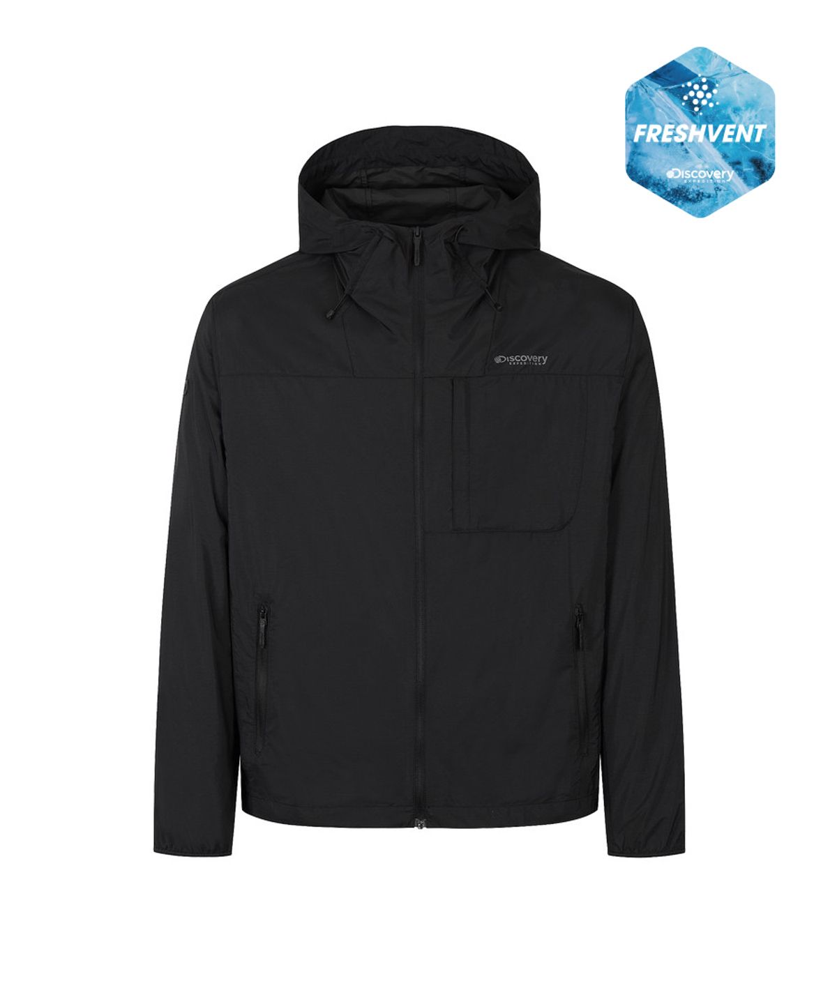 디스커버리 익스페디션(DISCOVERY EXPEDITION) 남성 프레시벤트2.0 UV 후드챙 자켓 (BLACK)