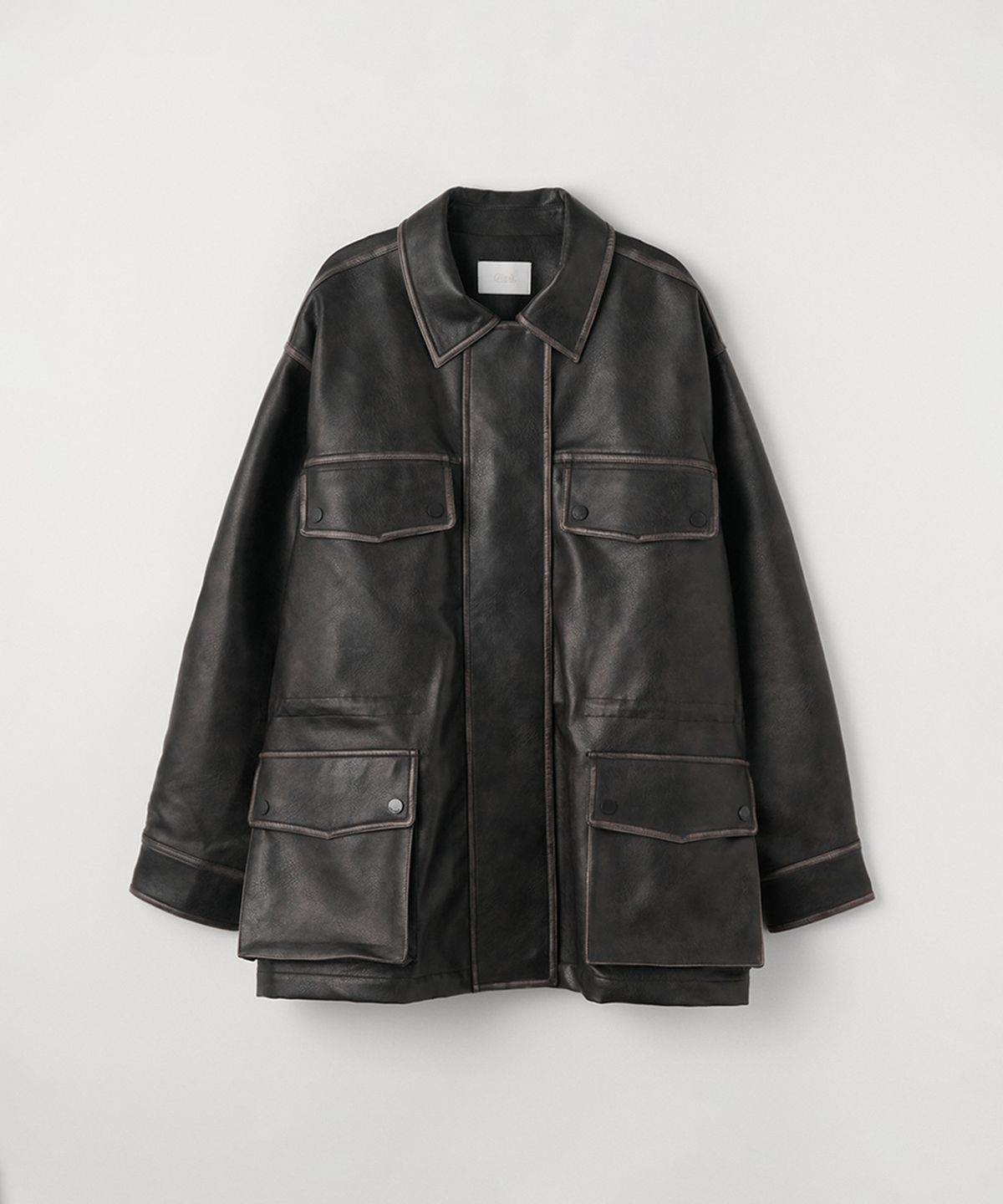 셀리테일즈(CELITAILS) WASHED LEATHER FIELD JACKET_BLACK