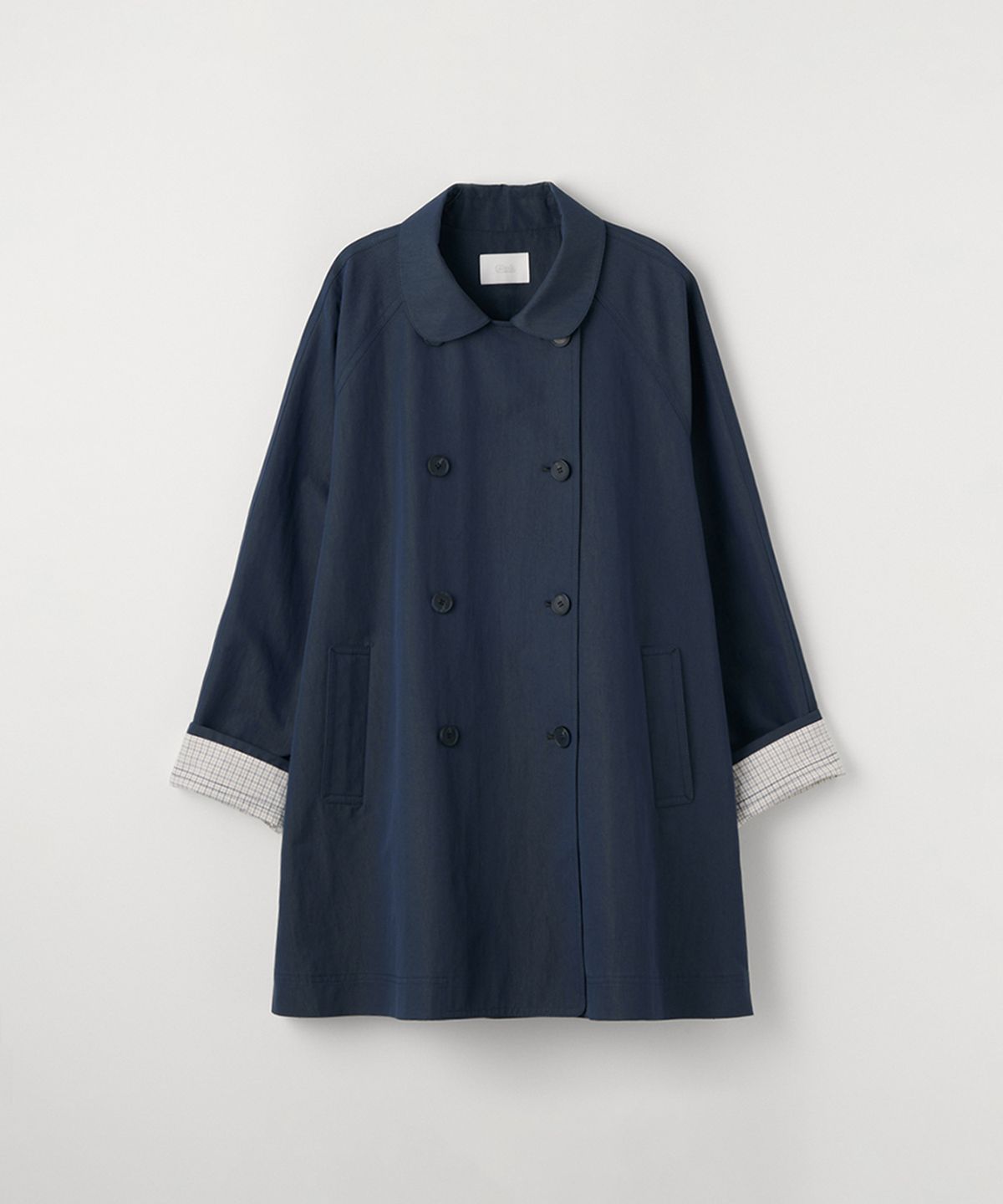 셀리테일즈(CELITAILS) ROUND COLLAR HALF TRENCH COAT_NAVY