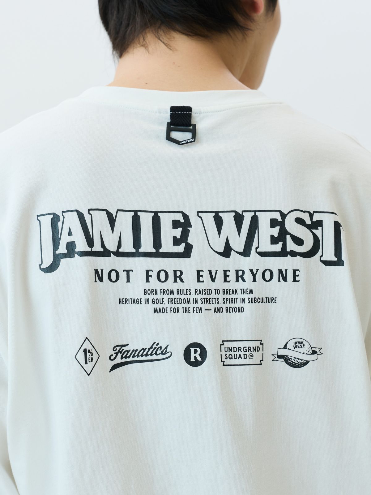 제이미웨스트(JAMIE WEST) 레터링 그래픽 롱슬리브 티셔츠 (화이트)