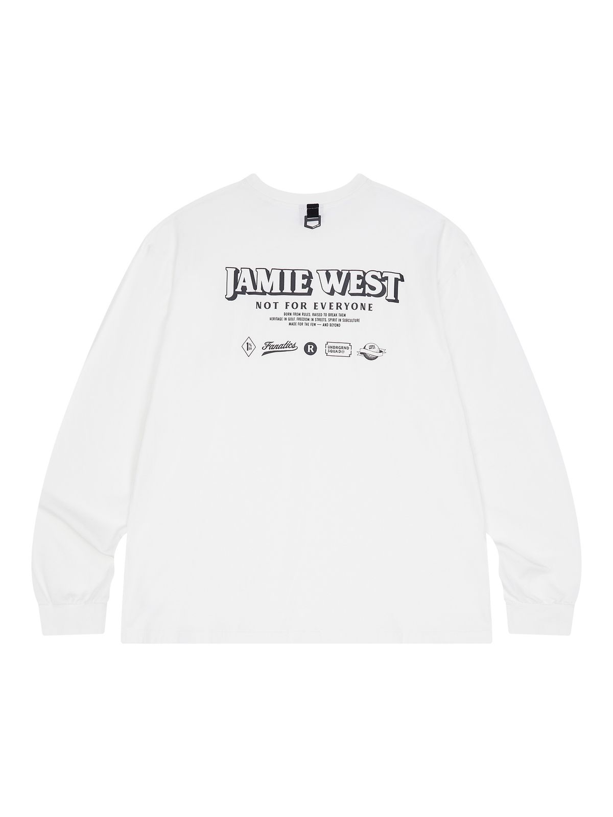 제이미웨스트(JAMIE WEST) 레터링 그래픽 롱슬리브 티셔츠 (화이트)