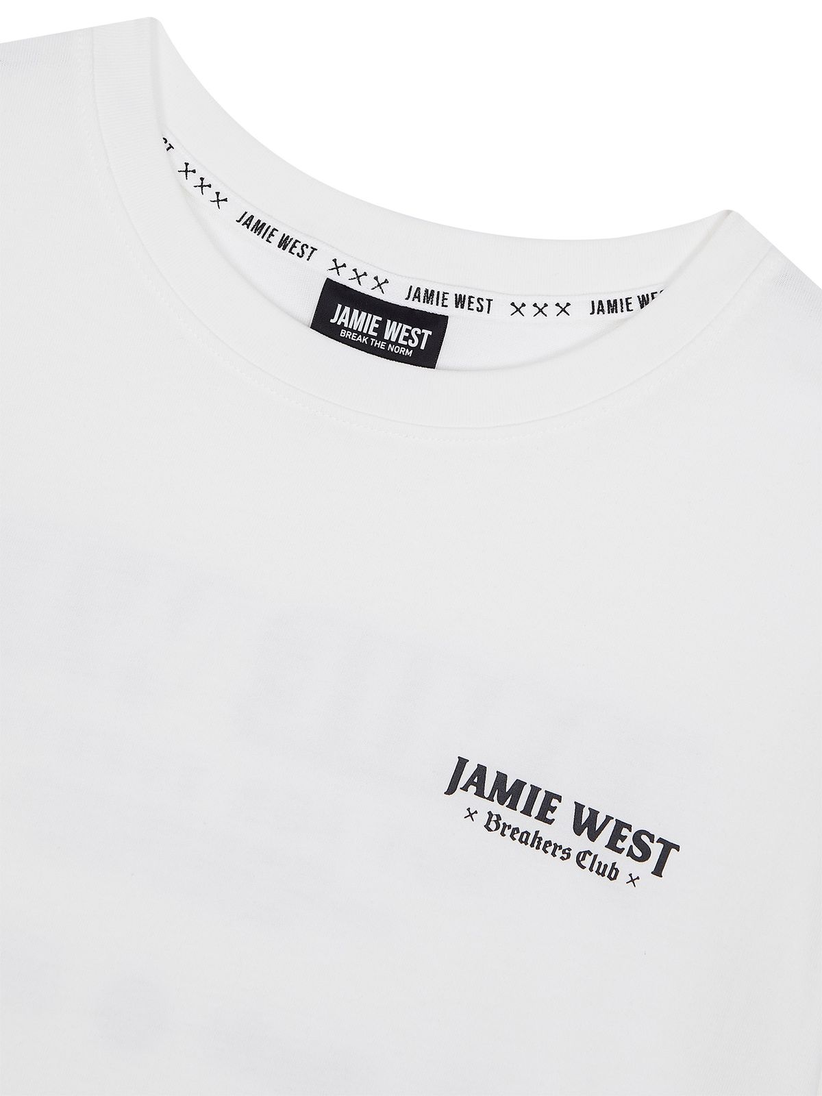 제이미웨스트(JAMIE WEST) 레터링 그래픽 롱슬리브 티셔츠 (화이트)