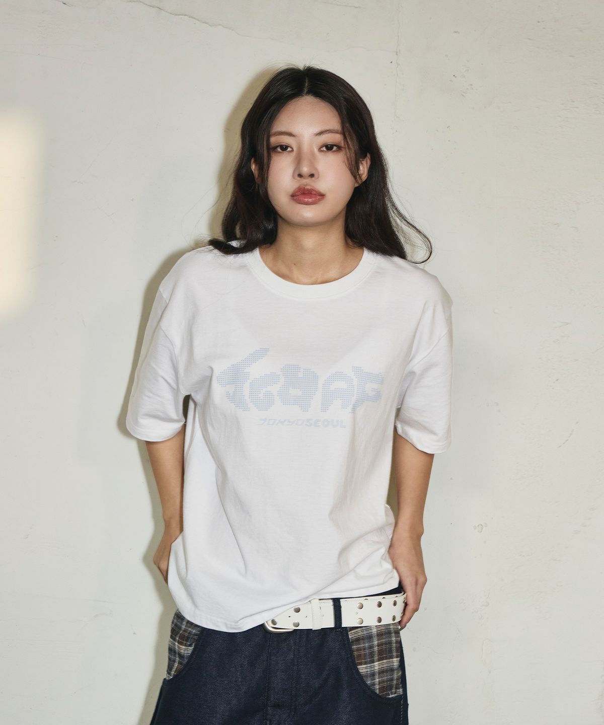 스켈리웩(SCALLYWAG) 더블 스터드 벨트[화이트]