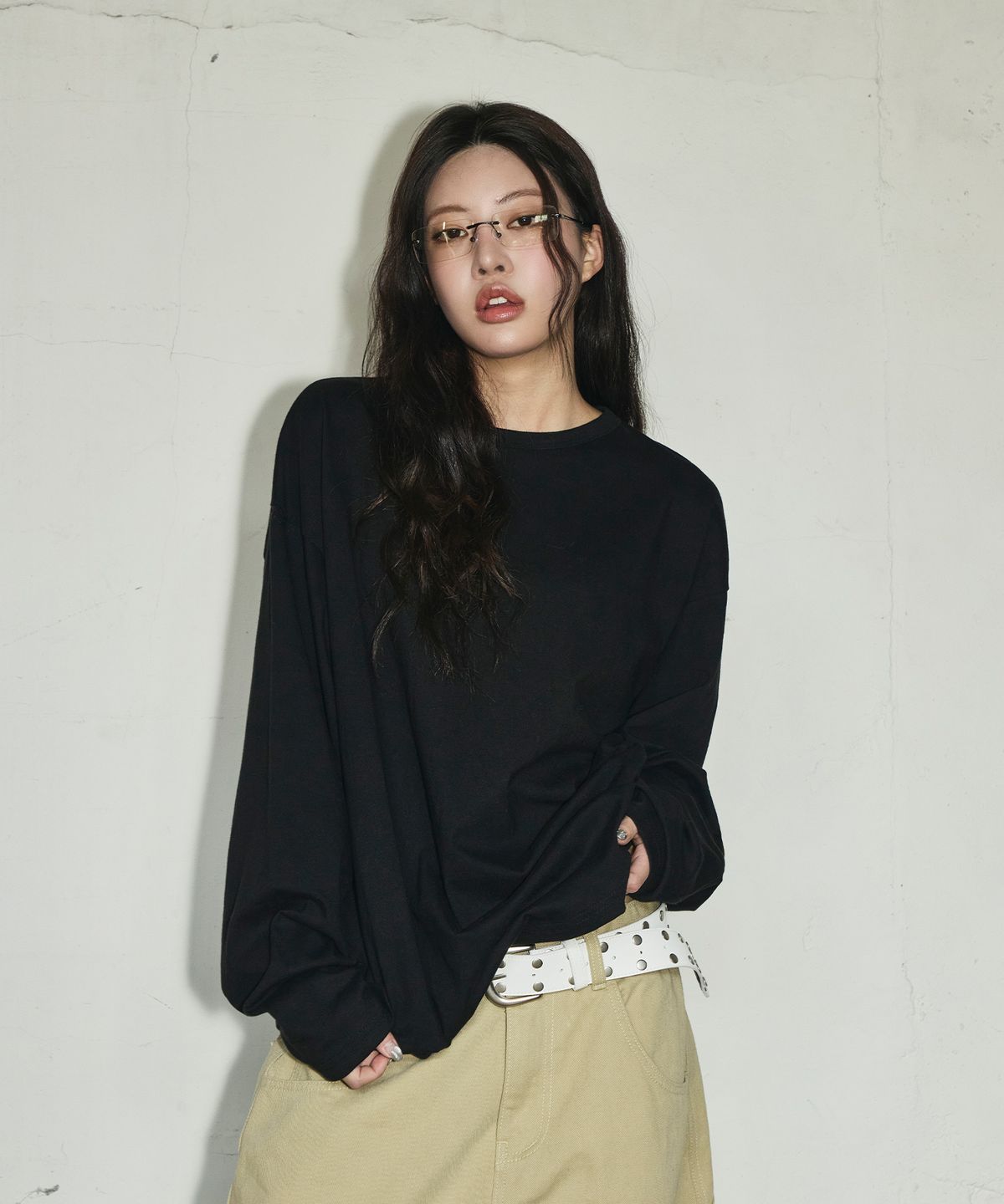 스켈리웩(SCALLYWAG) 더블 스터드 벨트[화이트]