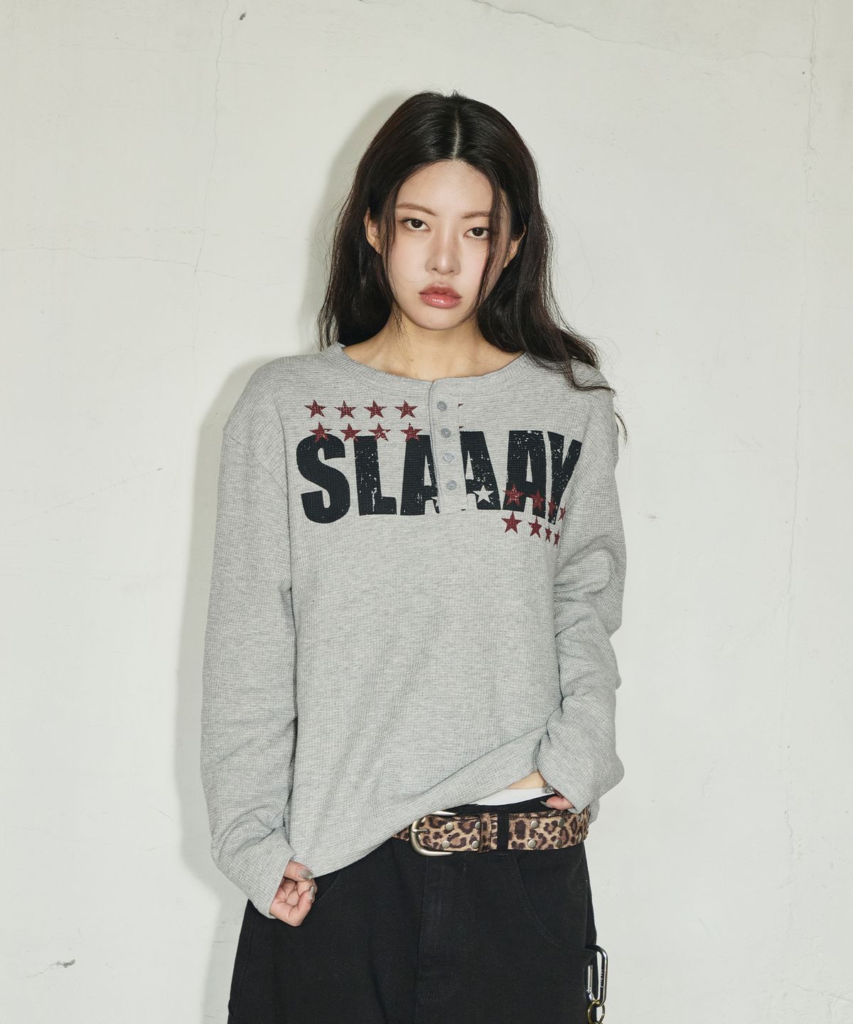 스켈리웩(SCALLYWAG) 더블 스터드 벨트[레오파드]