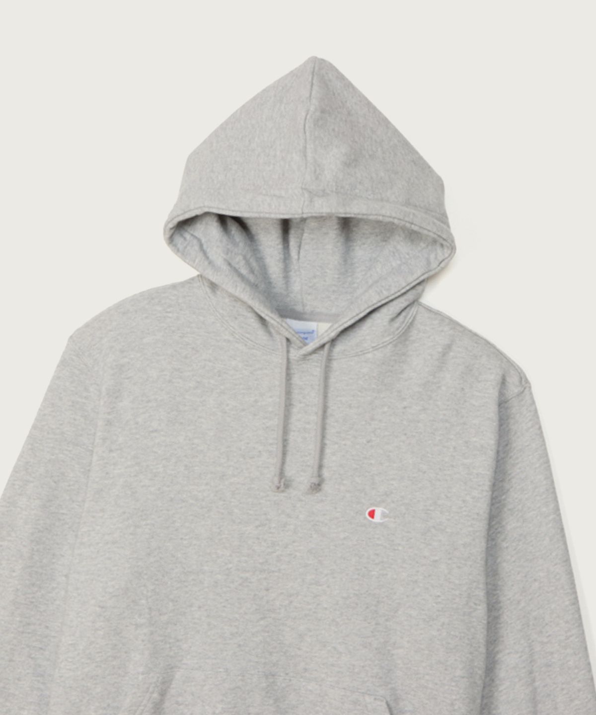 챔피온(CHAMPION) 베이직 C로고 레귤러핏 후드 티셔츠 Oxford Grey