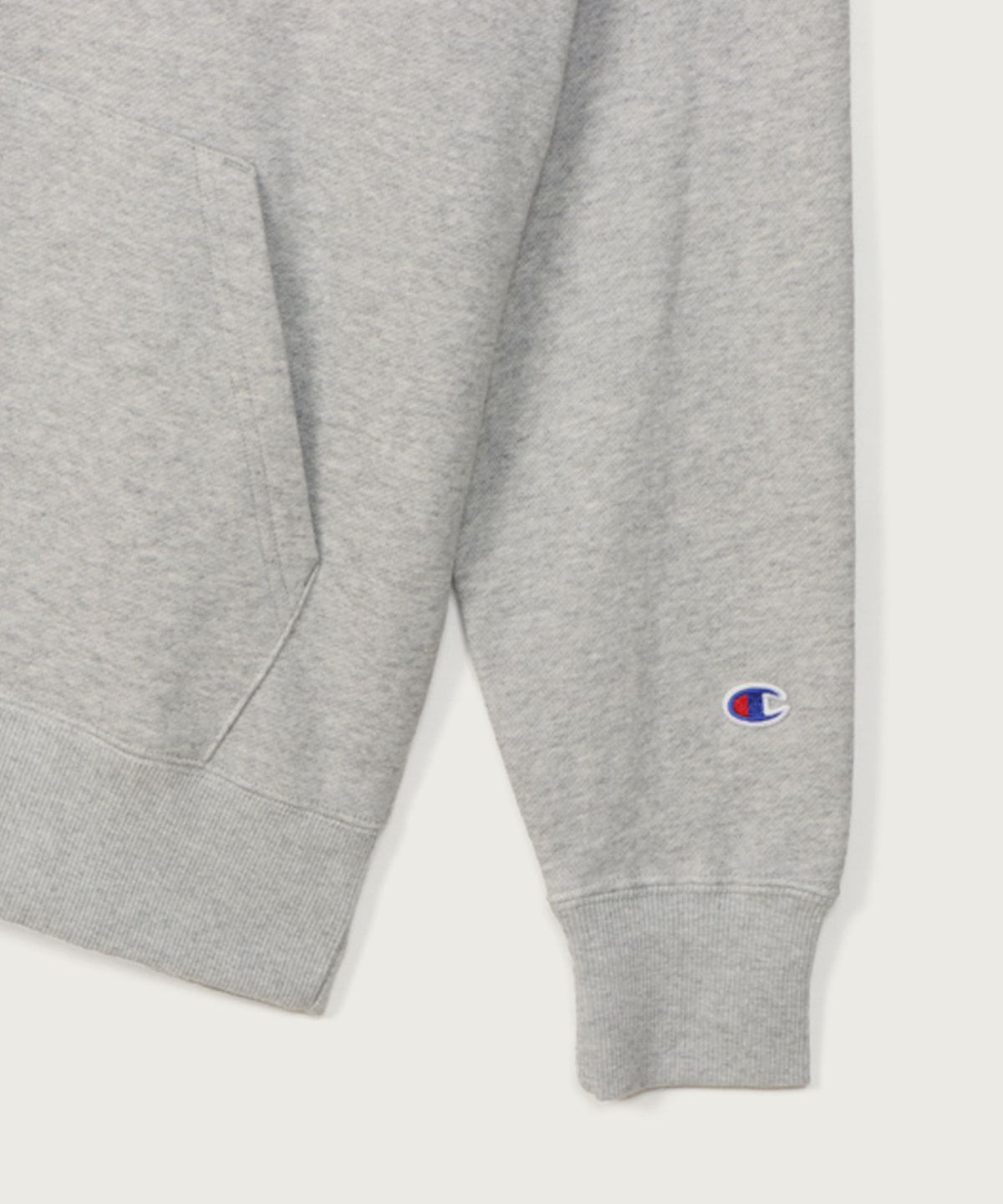 챔피온(CHAMPION) 베이직 C로고 레귤러핏 후드 티셔츠 Oxford Grey