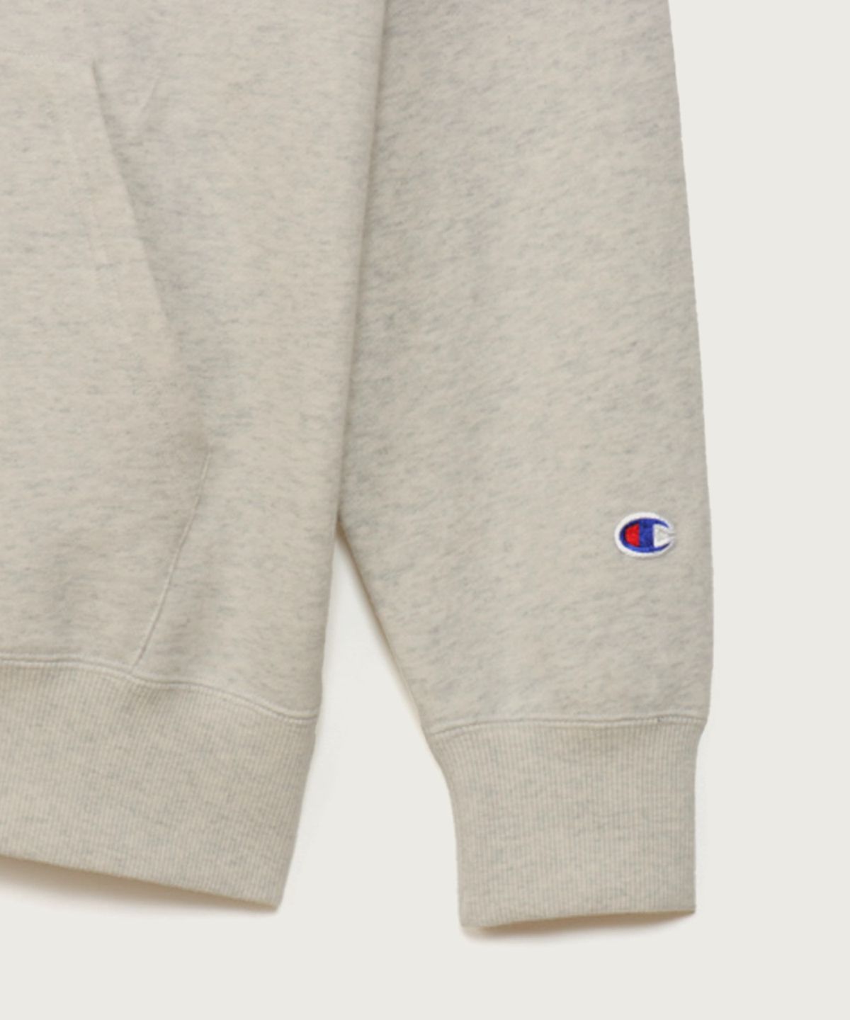 챔피온(CHAMPION) 베이직 C로고 레귤러핏 후드 티셔츠 Oatmeal