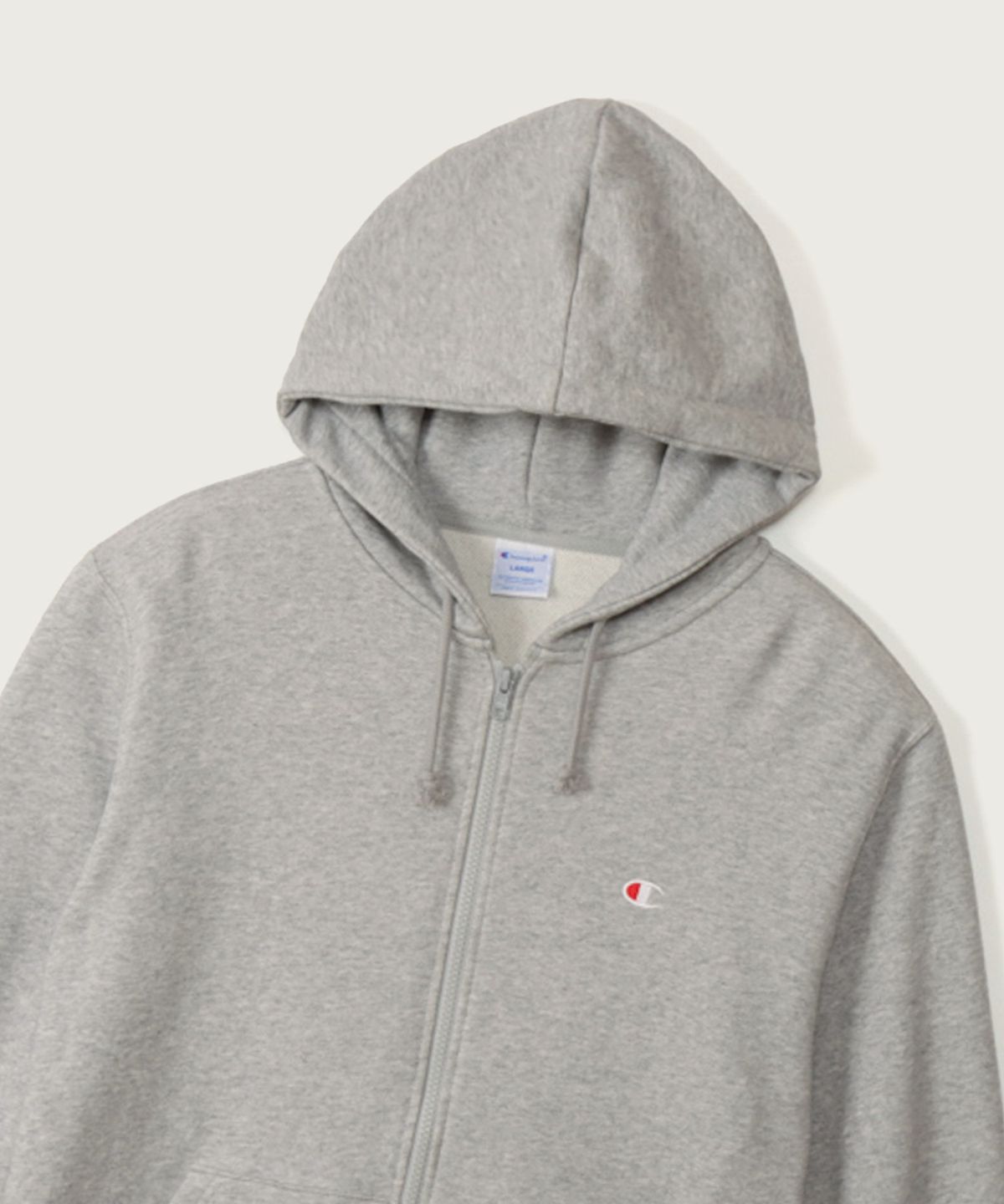 챔피온(CHAMPION) 베이직 C로고 레귤러핏 후드 집업 Oxford Grey