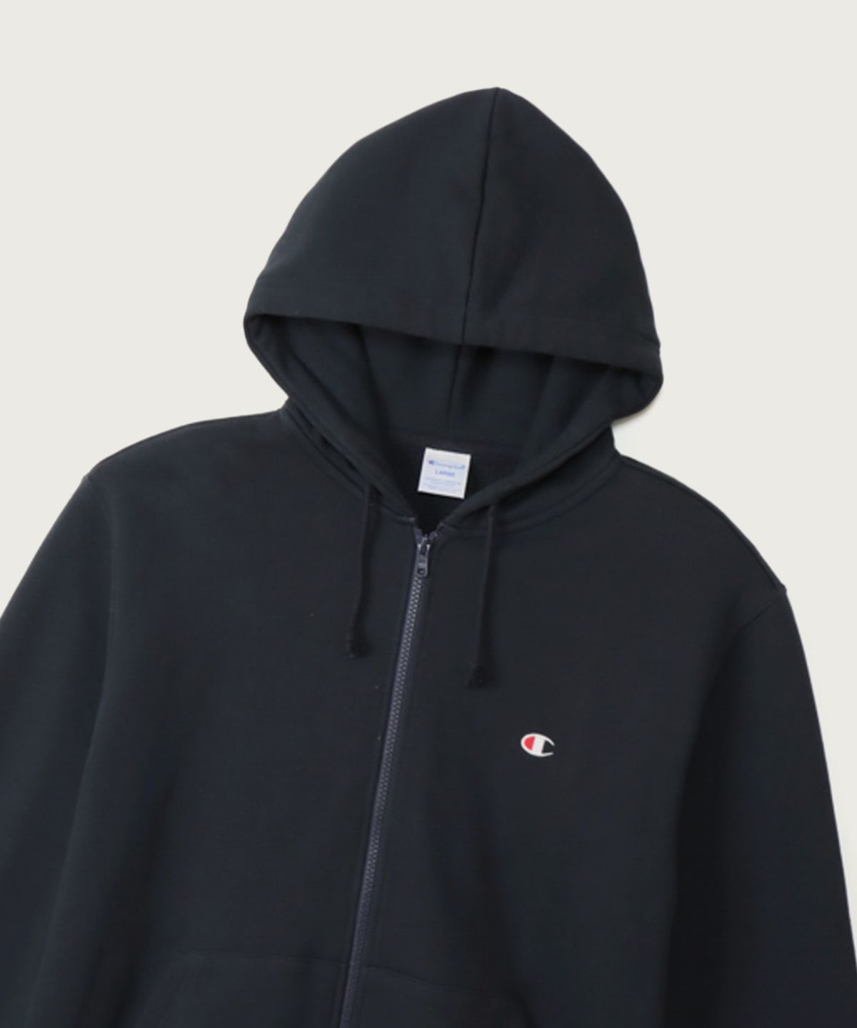 챔피온(CHAMPION) 베이직 C로고 레귤러핏 후드 집업 Navy
