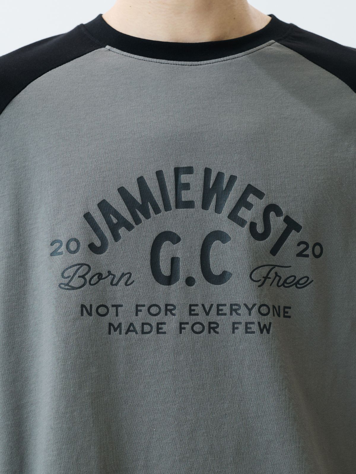 제이미웨스트(JAMIE WEST) 레트로 래글런 롱슬리브 티셔츠 (블랙)