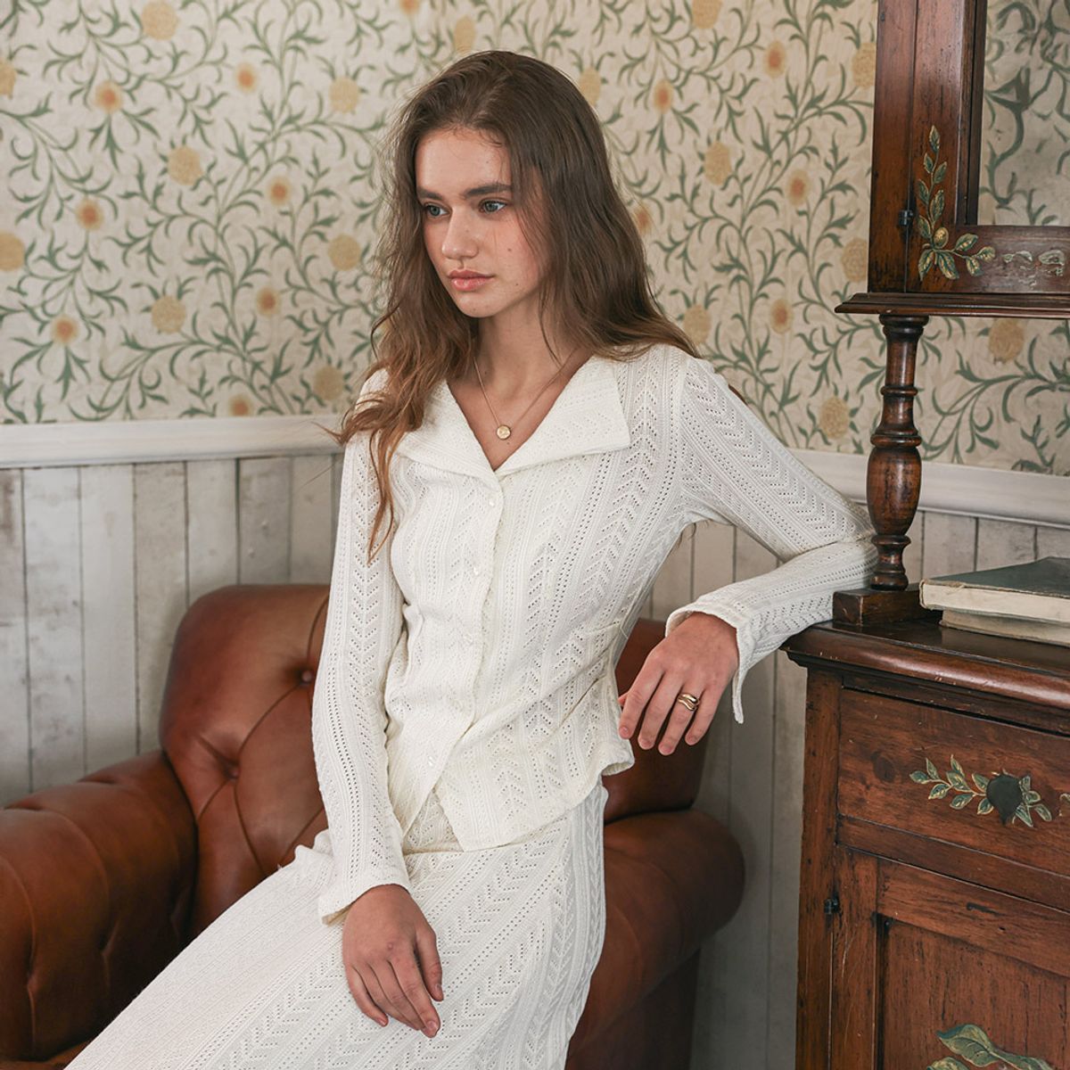 프라우드 마리(PROUD MARY) PM_Refined knit cardigan and skirt set_2color