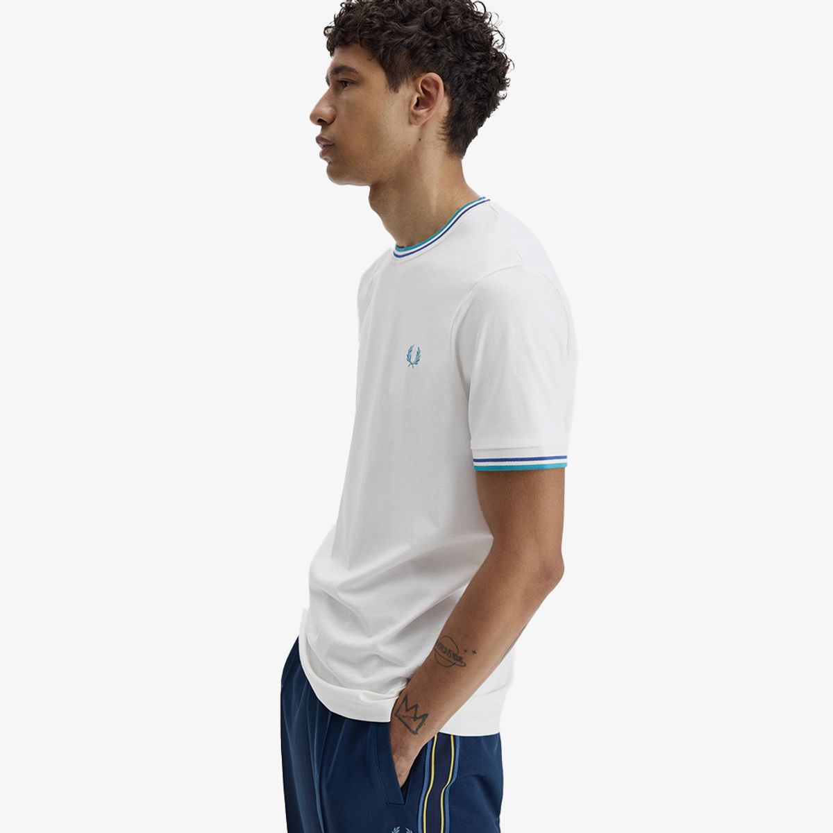 프레드페리(FRED PERRY) [Sharp] 트윈 팁 티셔츠 - 스노우화이트/딥민트/소호이클립스 AFPM2611588-94A
