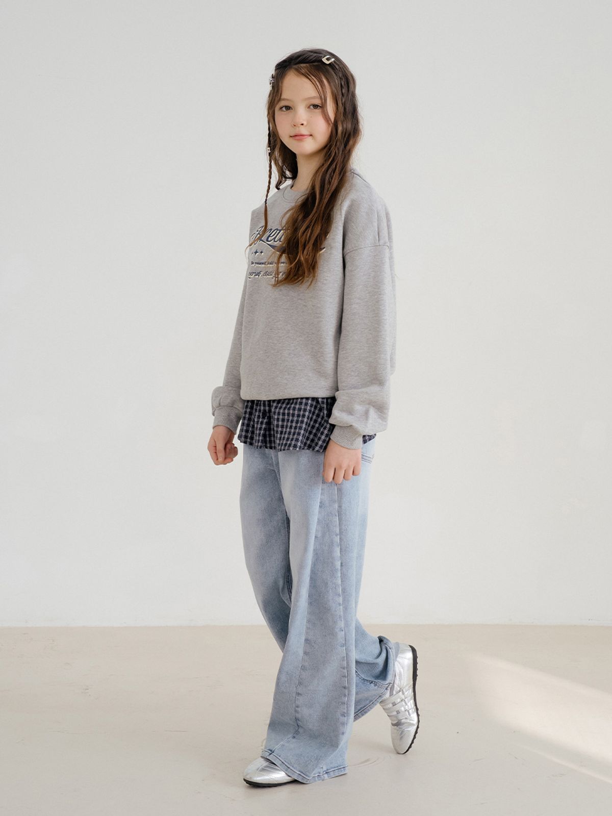 브렛테일러(BRETTAILOR) 셔츠라이크 레이어드 스커트(네이비)