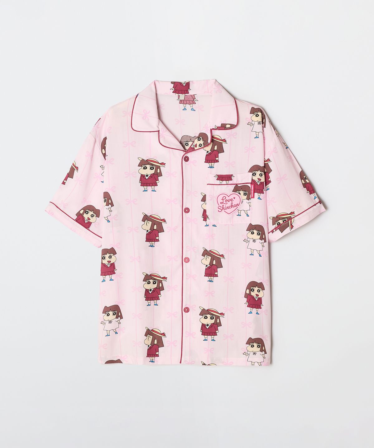스파오(SPAO) [짱구] 꿀잠 자는 짱구 반팔 파자마(PINK)_SPPPG25U02