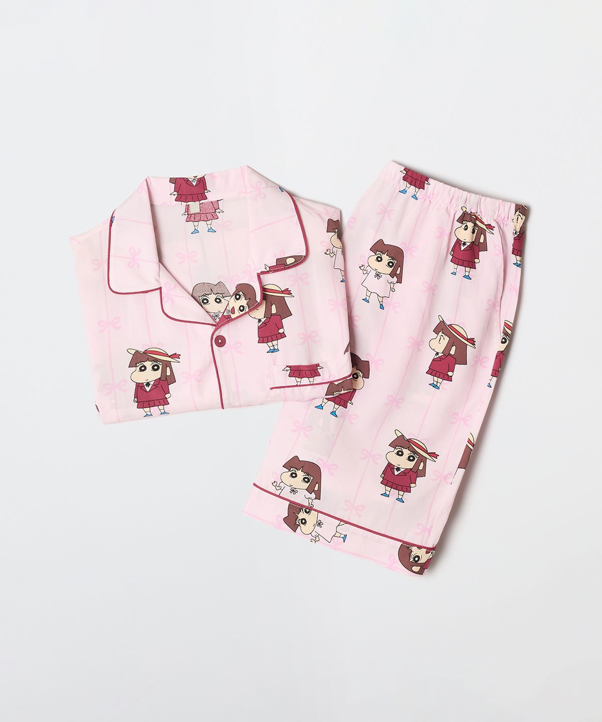 스파오(SPAO) [짱구] 꿀잠 자는 짱구 반팔 파자마(PINK)_SPPPG25U02
