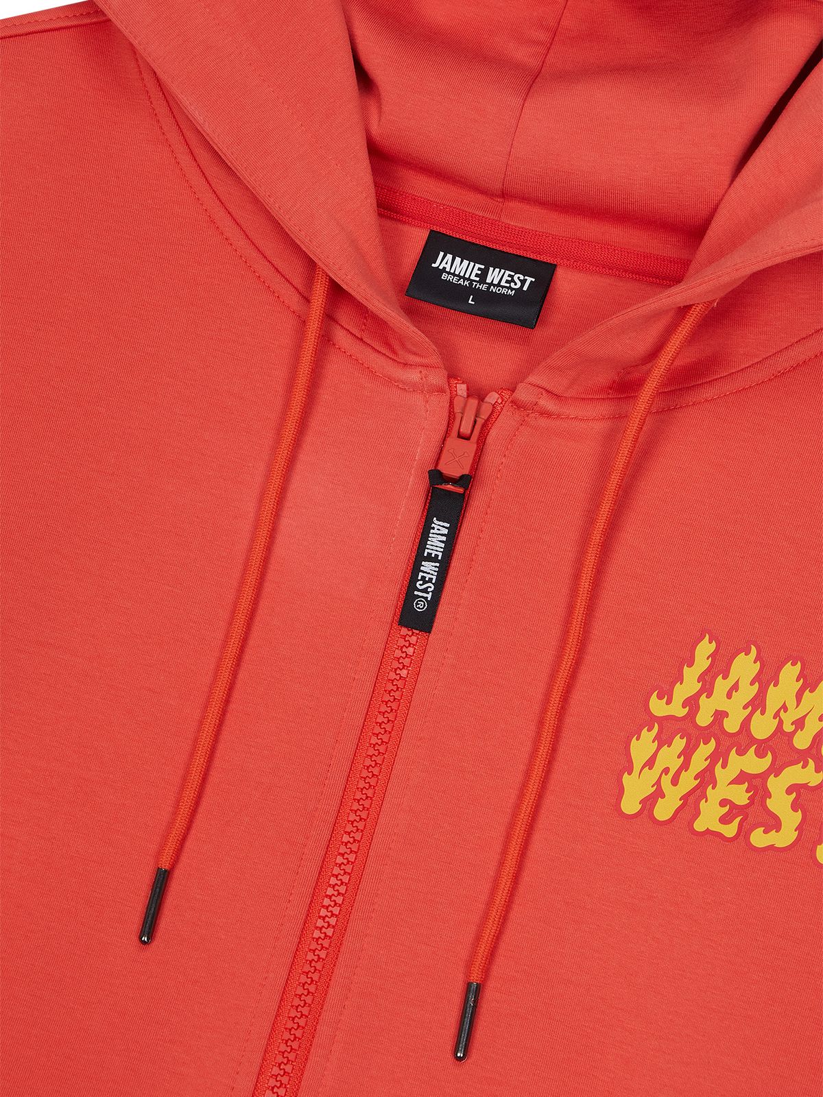 제이미웨스트(JAMIE WEST) 파이어 레터링 후디 집업 (오렌지)