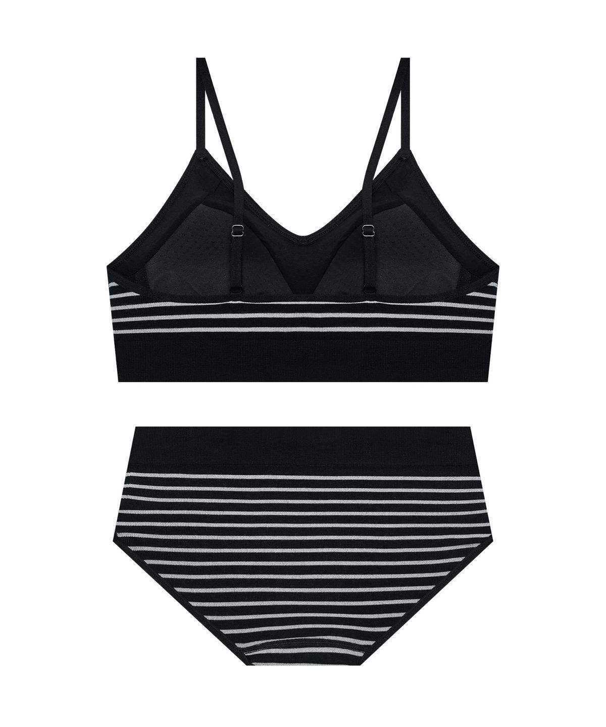 코데즈컴바인 이너웨어(CODES COMBINE INNERWEAR) 스트라이프심리스 브라팬티세트_블랙