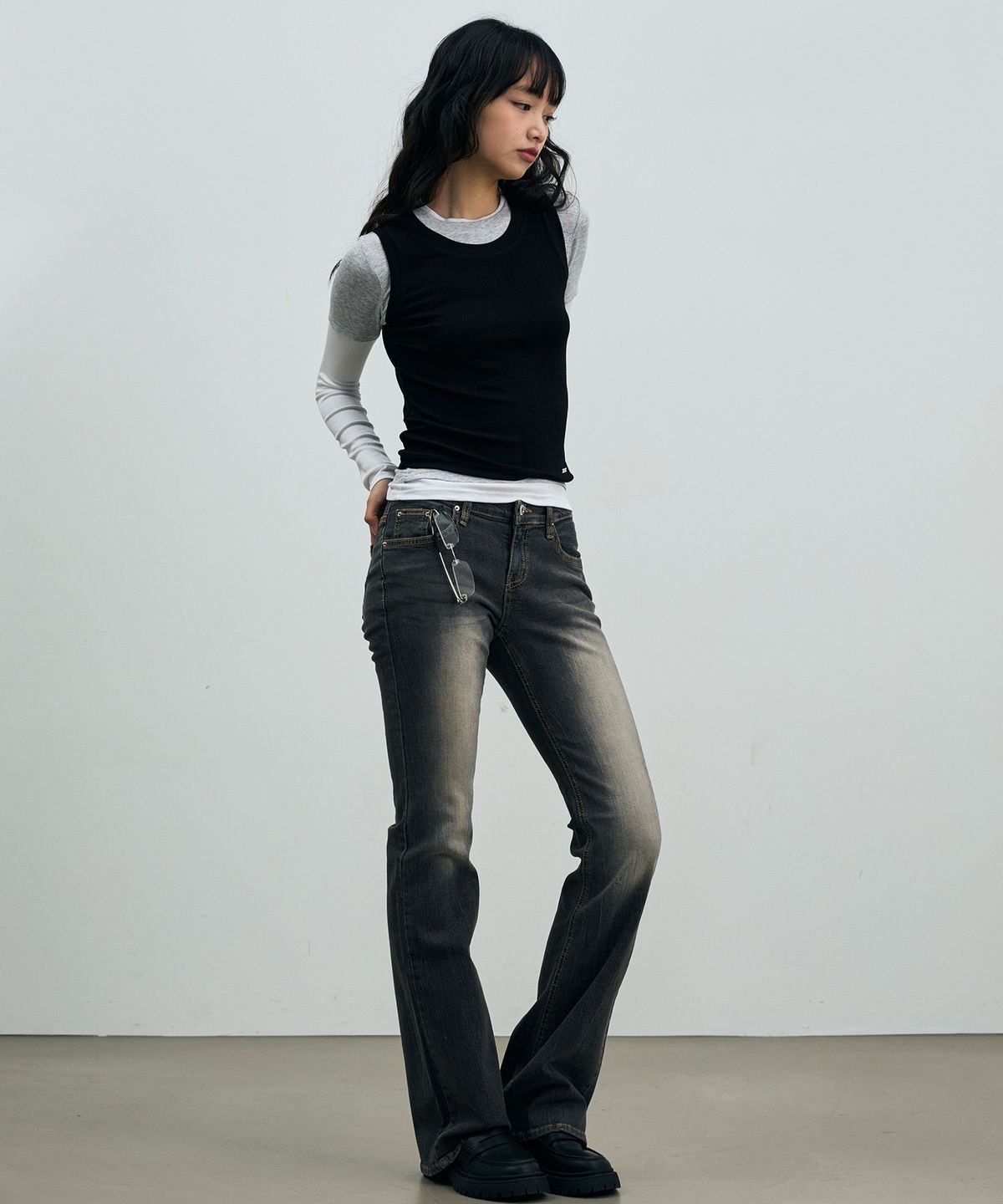 아리킴(ARIKIM) COMET LAYERED SLEEVE TOP / BLACK
