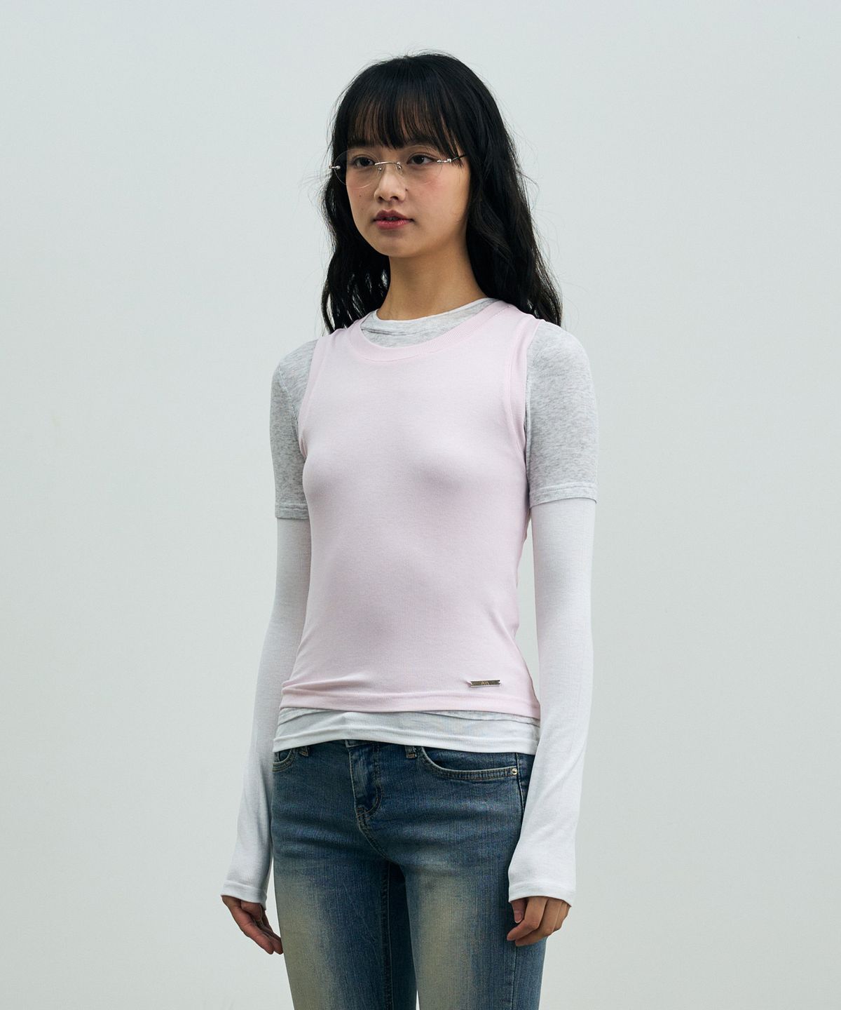 아리킴(ARIKIM) COMET LAYERED SLEEVE TOP / PINK