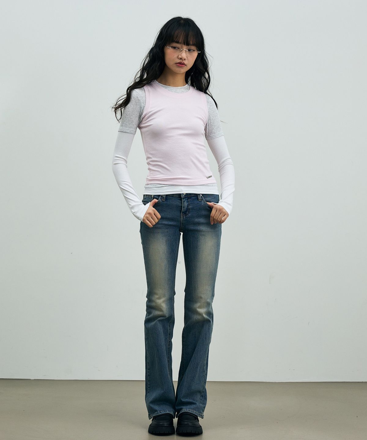 아리킴(ARIKIM) COMET LAYERED SLEEVE TOP / PINK