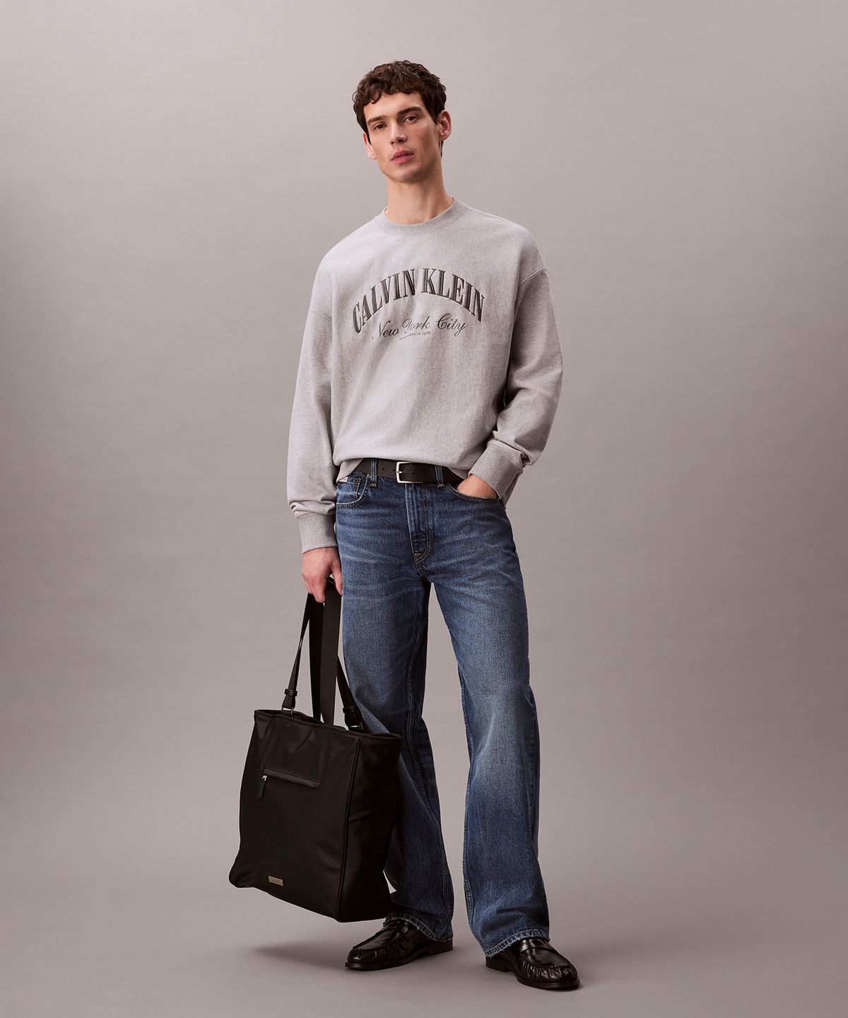 캘빈클라인 진(CALVIN KLEIN JEANS) 프리미엄 테리 캘빈 크루넥 스웻셔츠 4RF244G P79