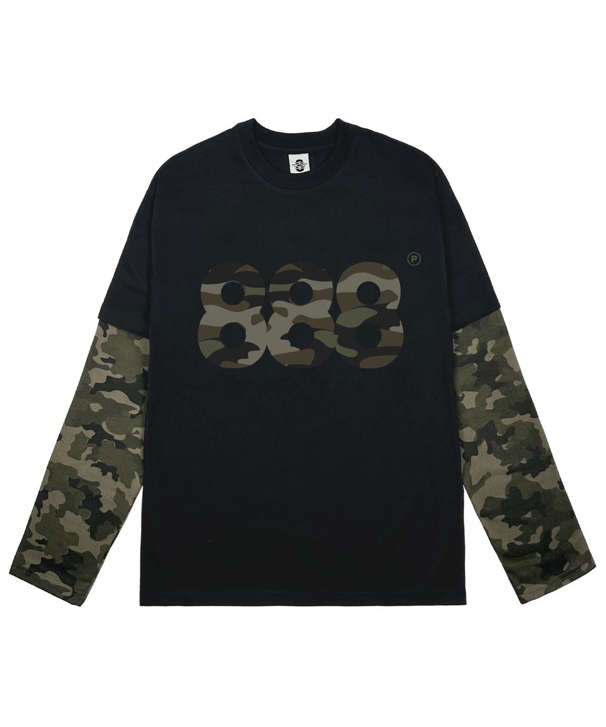 프라임에이트(PRIMATE) CAMO NUMBER.888 오버핏 카모 레이어드 롱 슬리브 1 COLORS
