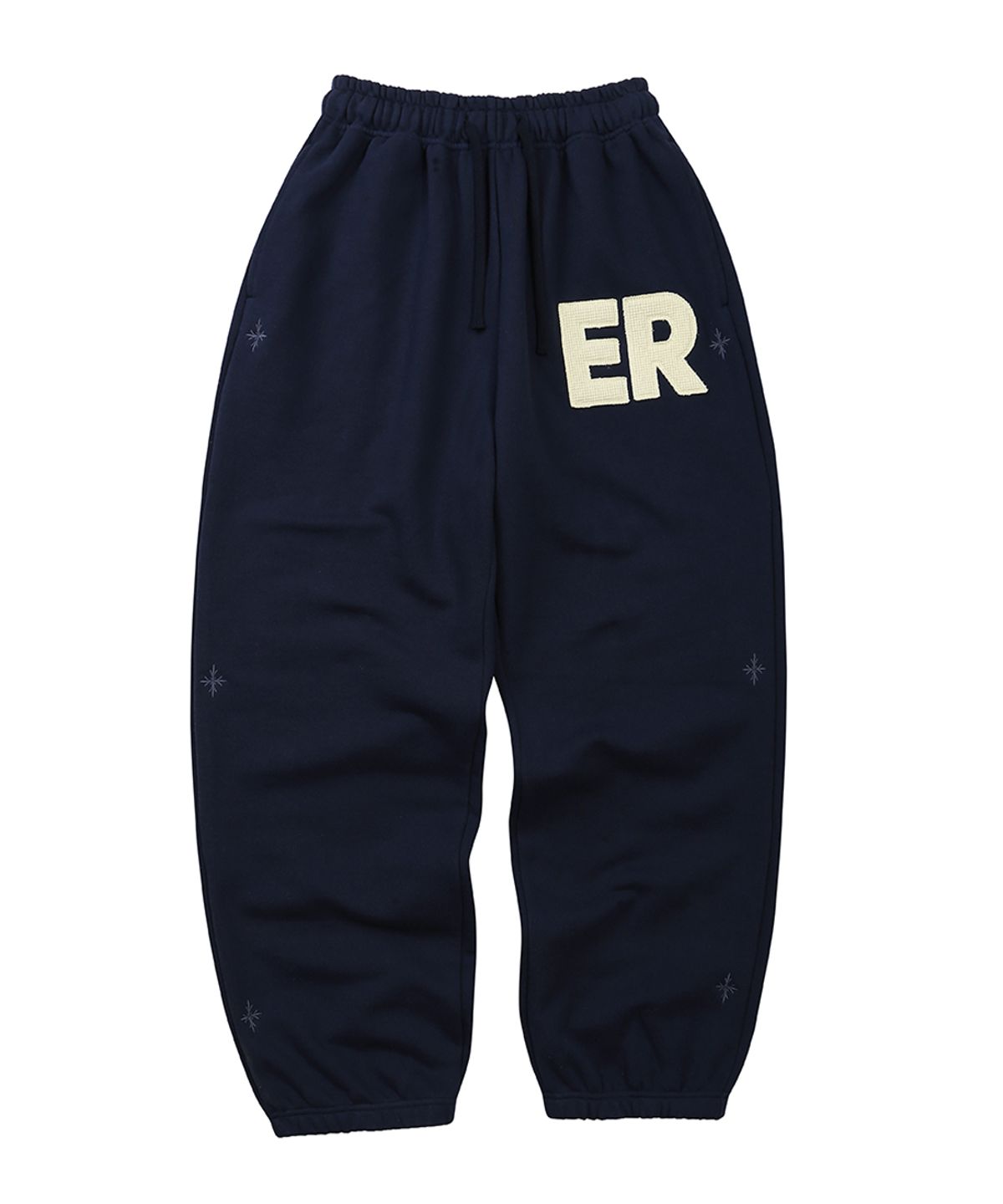 이이이알알알(EEERRR) ER waffle applique long sweat pants (Navy)
