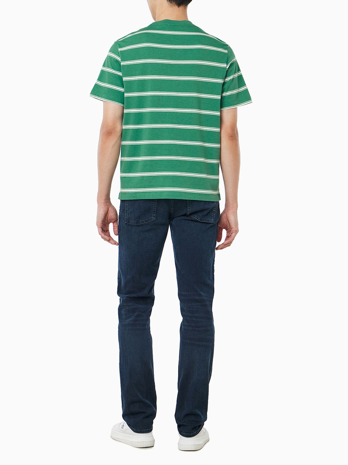 캘빈클라인 진(CALVIN KLEIN JEANS) 이지 스트라이프 크루넥 반팔 티셔츠 4RF210G VFL