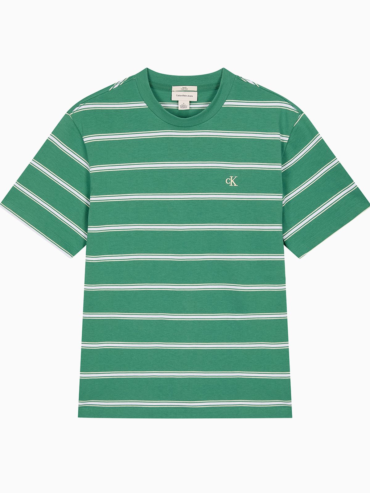 캘빈클라인 진(CALVIN KLEIN JEANS) 이지 스트라이프 크루넥 반팔 티셔츠 4RF210G VFL