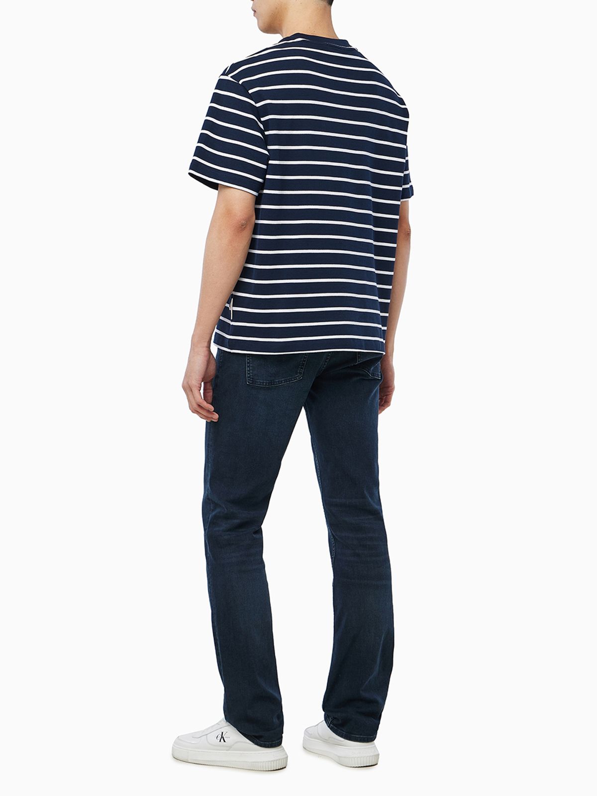 캘빈클라인 진(CALVIN KLEIN JEANS) 스트라이프 피케 캘빈 NYC 반팔 티셔츠 4RF204G CEF