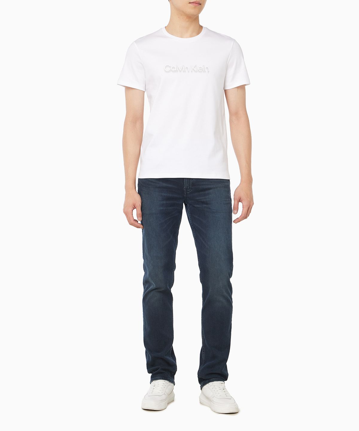 캘빈클라인 진(CALVIN KLEIN JEANS) 슬림핏 캘빈클라인 로고 반팔 티셔츠 4RF286G YAF