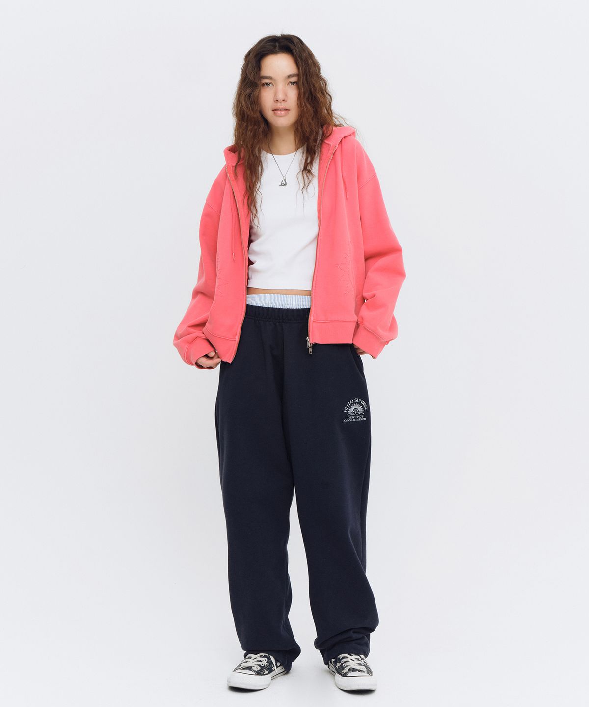헬로 선라이즈(HELLO SUNRISE) HS Symbol Hoodie Zip Up_VTG Pink