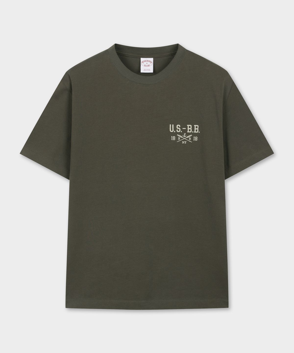 브룩스 브라더스(BROOKS BROTHERS) [Heritage] USBB 그래픽 반팔티셔츠 (카키) (BBNPMHG251)